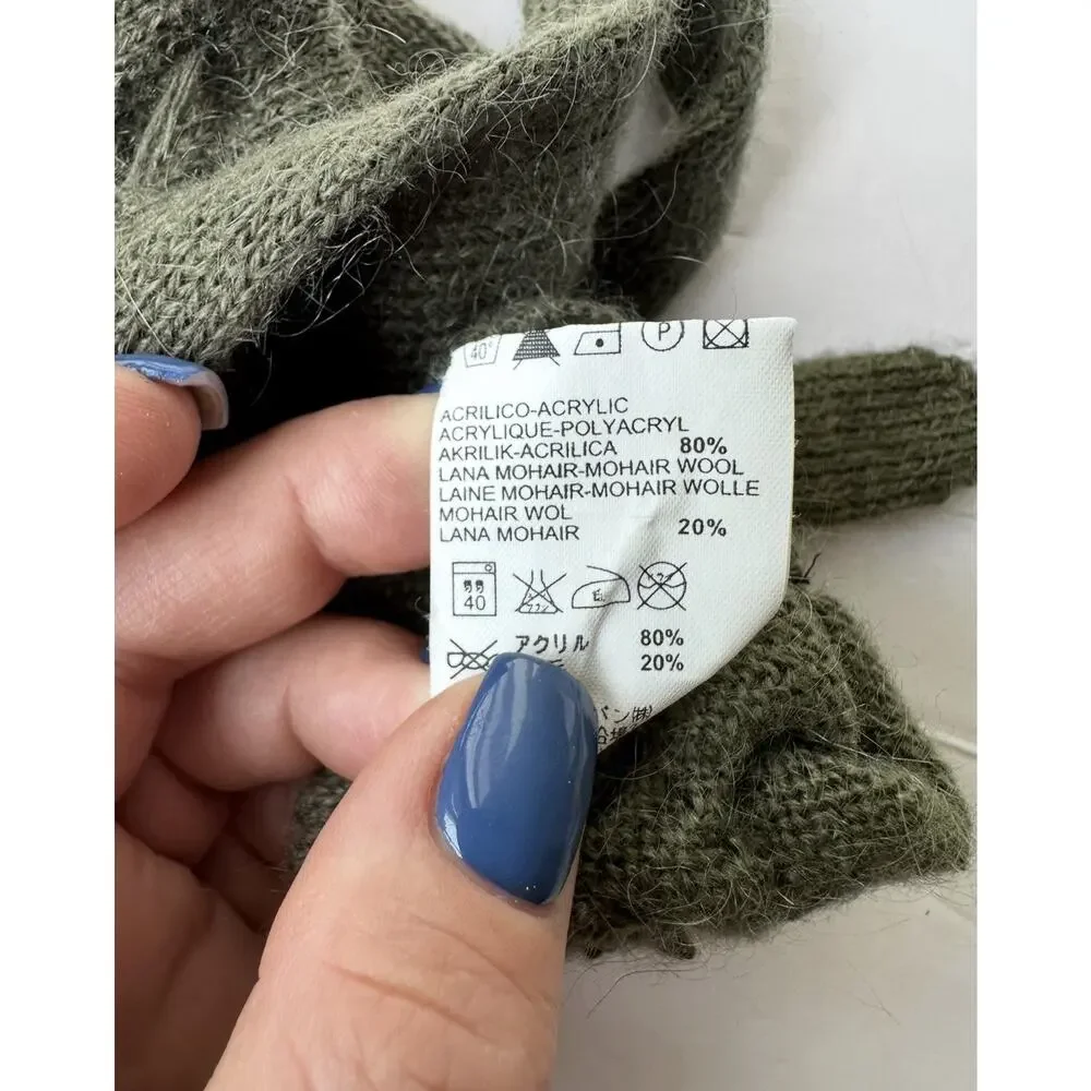 Diesel long mohair wool blend knitted girls gloves 3-8 years